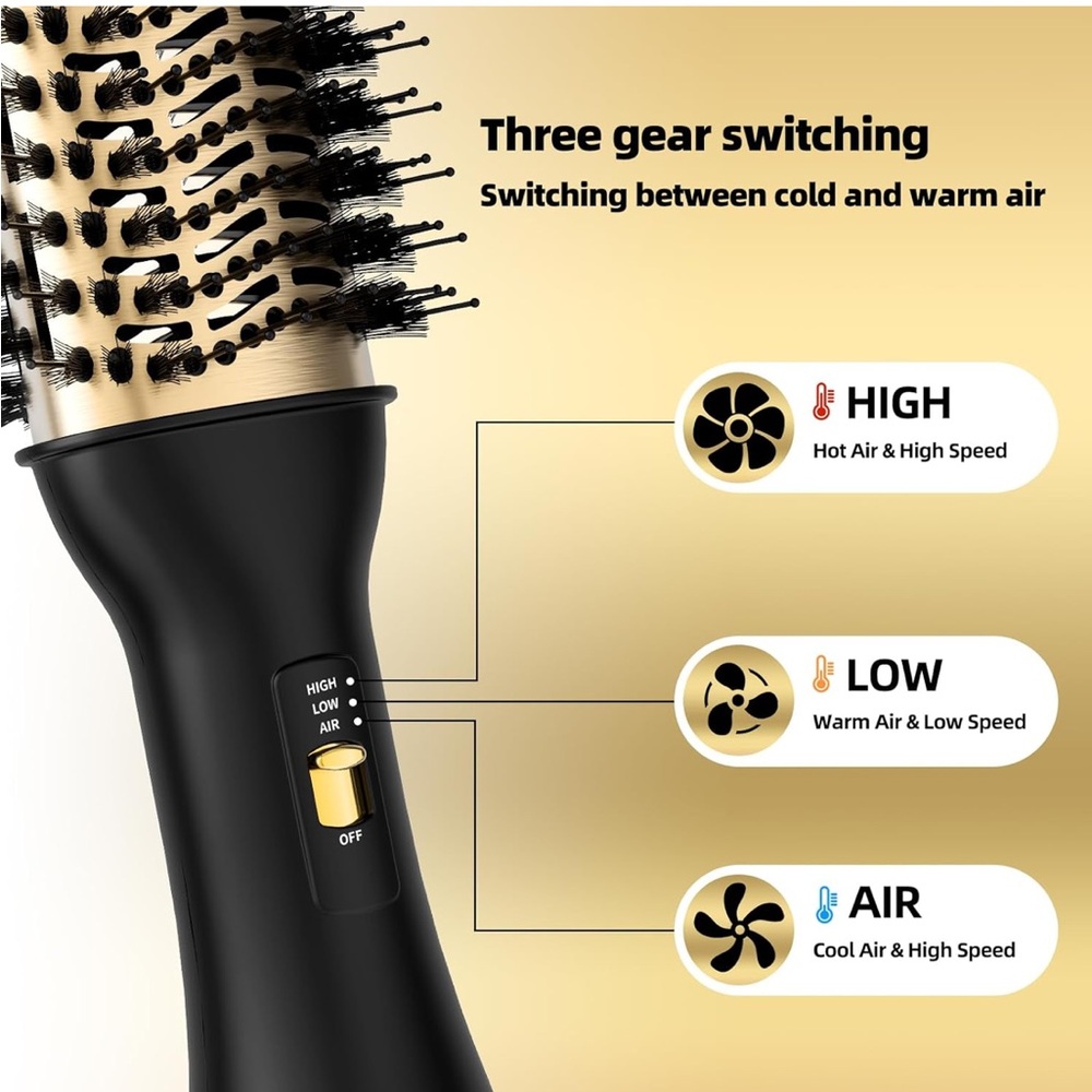 4-in-1 Hot Air Brush with Oval Barrel-Salon-Grade Styling Tool for All HairTypes - Picture 7 of 9